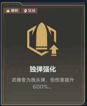 金卡独弹强化：武器变为独头弹伤害大幅提升